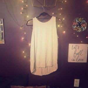 Cream heather oversized tank.